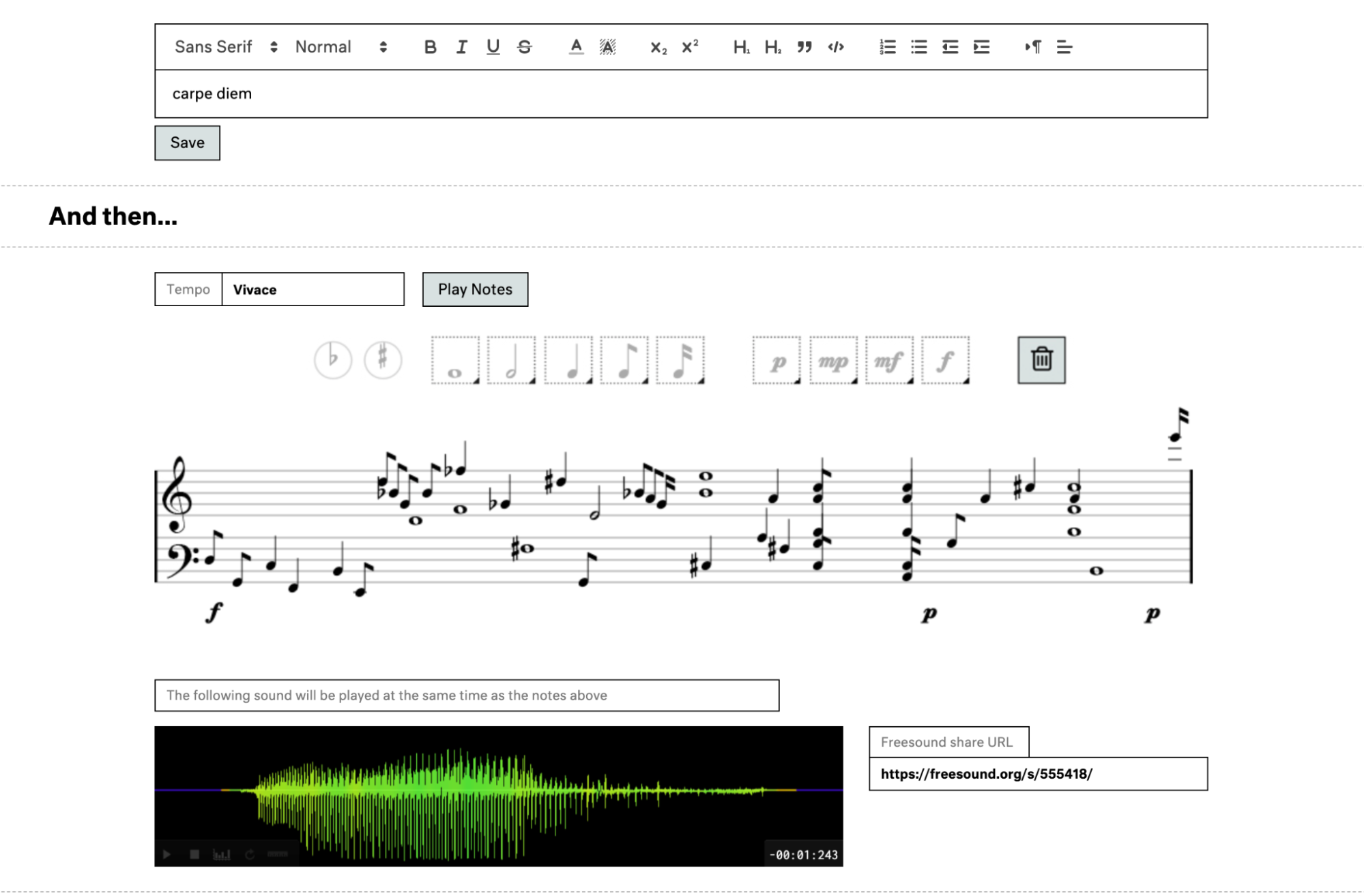 Screenshot of Piano-Wiki.Net editable score